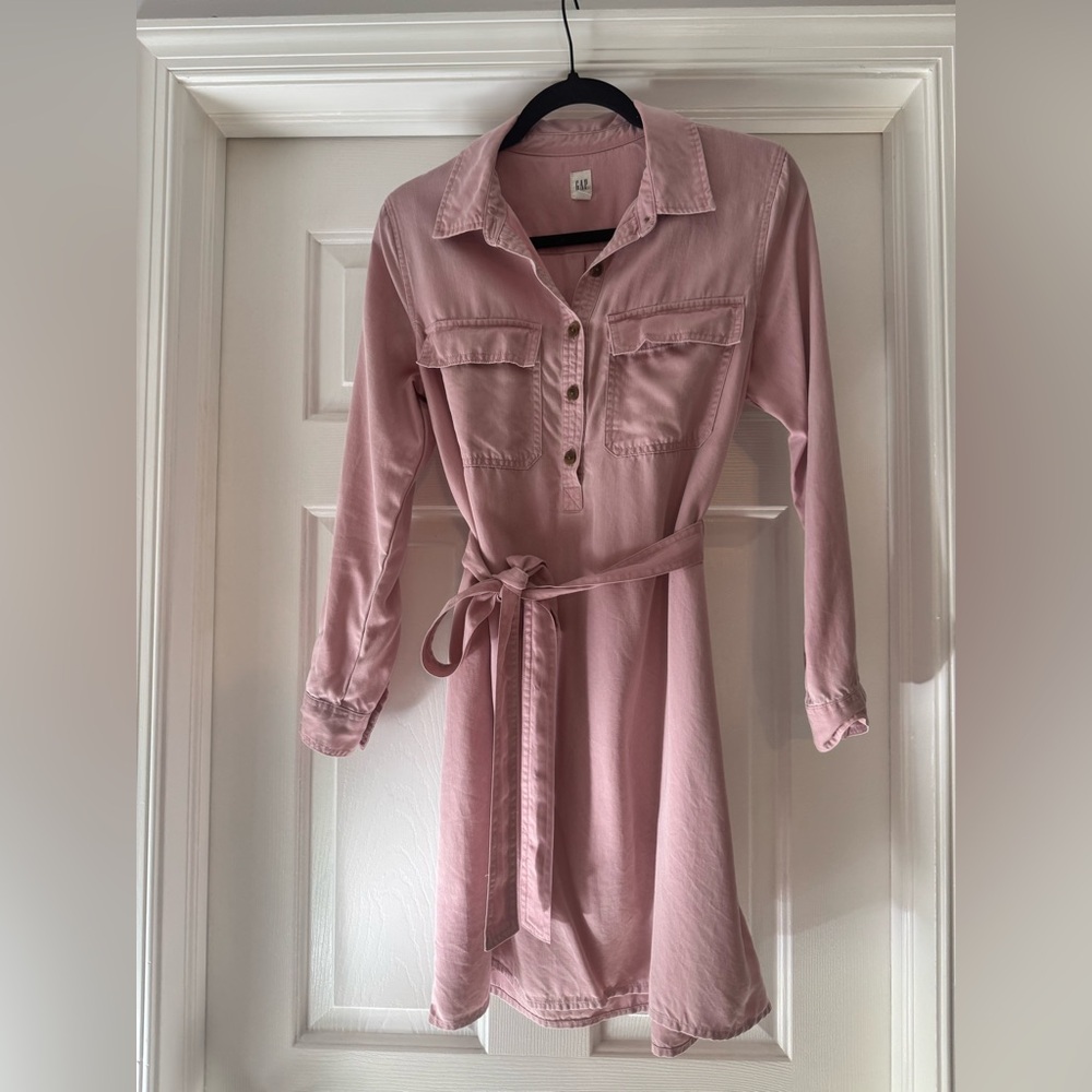 GAP Dusty Pink Shirt Dress Petite Medium